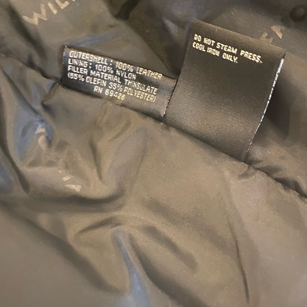 Wilsons Vintage Black Embossed Leather Jacket Coat S M - Picture 11 of 11